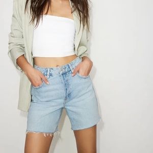 Dynamite Mid Thigh Bermuda Denim Shorts